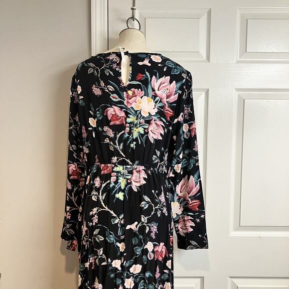 ASOS Maternity Floral Keyhole Maxi Dress Womens Size 6 Black - Picture 4 of 13